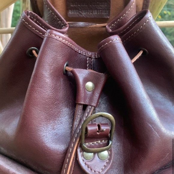 Natural Leather Handmade in Italy Backpack in Rich Mahogany